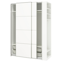 PAX / MEHAMN Szafa z przesuwanymi drzwiami, biały aluminium/biały biały, 170x66x236 cm PAX / MEHAMN Szafa z przesuwanymi drzwiami, biały aluminium/biały biały, 170x66x236 cm