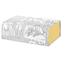 SANDLÖPARE Pudełko, wzór/żółty, 25x17x8.5 cm