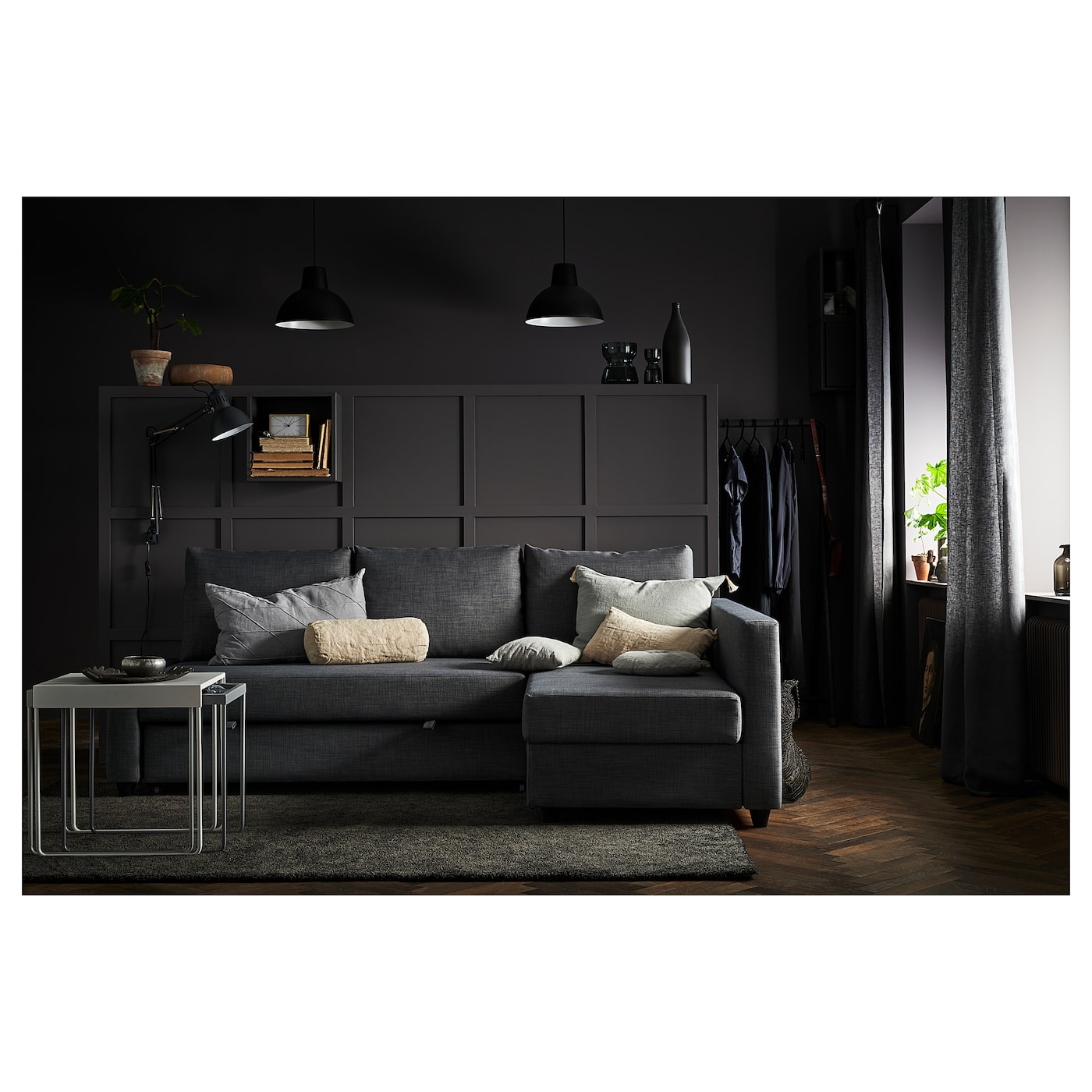 FRIHETEN Диван угловой 392.167.54 Тёмно-серый IKEA