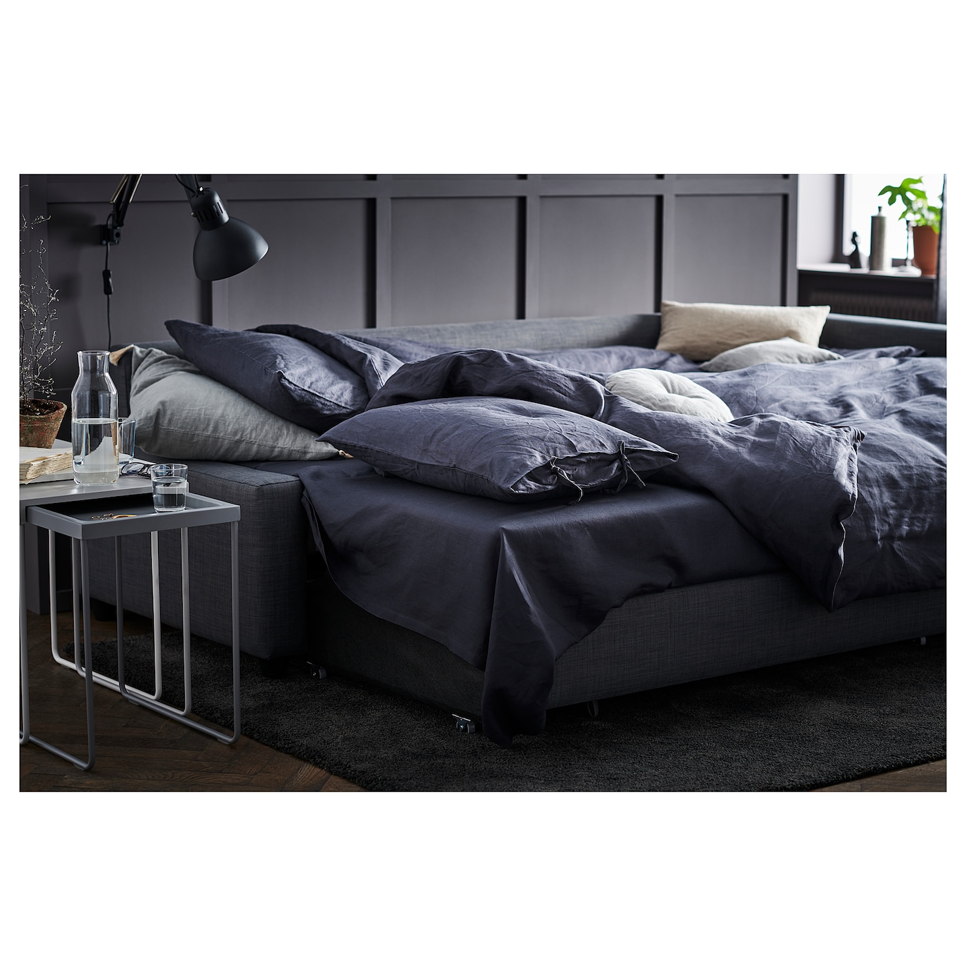 FRIHETEN Диван угловой 392.167.54 Тёмно-серый IKEA