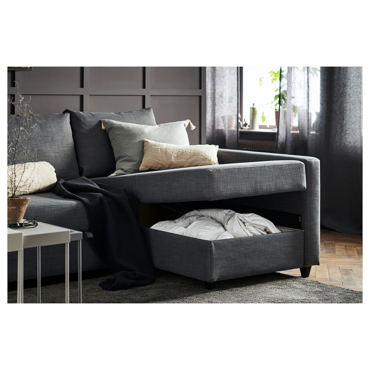 FRIHETEN Диван угловой 392.167.54 Тёмно-серый IKEA