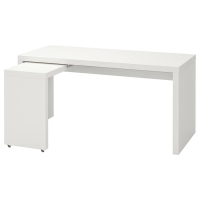 MALM IKEA 702.141.92 Письменный стол с выдвижной панелью 151x65 см белый