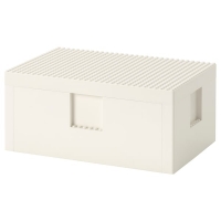 BYGGLEK БЮГГЛЕК LEGO® контейнер с крышкой, белый 26x18x12 см