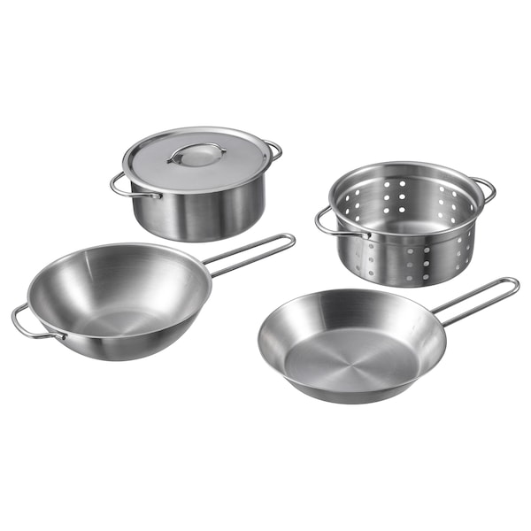 DUKTIG IKEA 001.301.67 Набор игрушечной посуды 5 предм. нерж. сталь