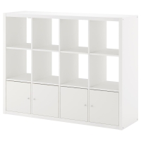 KALLAX Стеллаж с 4 вставками 792.782.50 Белый 147x112 см IKEA