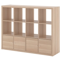 KALLAX Стеллаж с 4 картриджами 492.782.56 дуб окрашен в белый цвет147x112 см IKEA