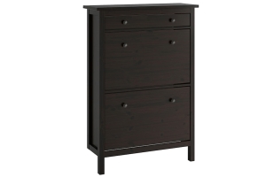 HEMNES IKEA 402.169.08 Обувница 2 отд. 89x30x127 см. Чёрно-коричневый