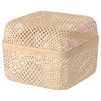 SMARRA Коробка с крышкой натуральный цвет 30x30x23 см
