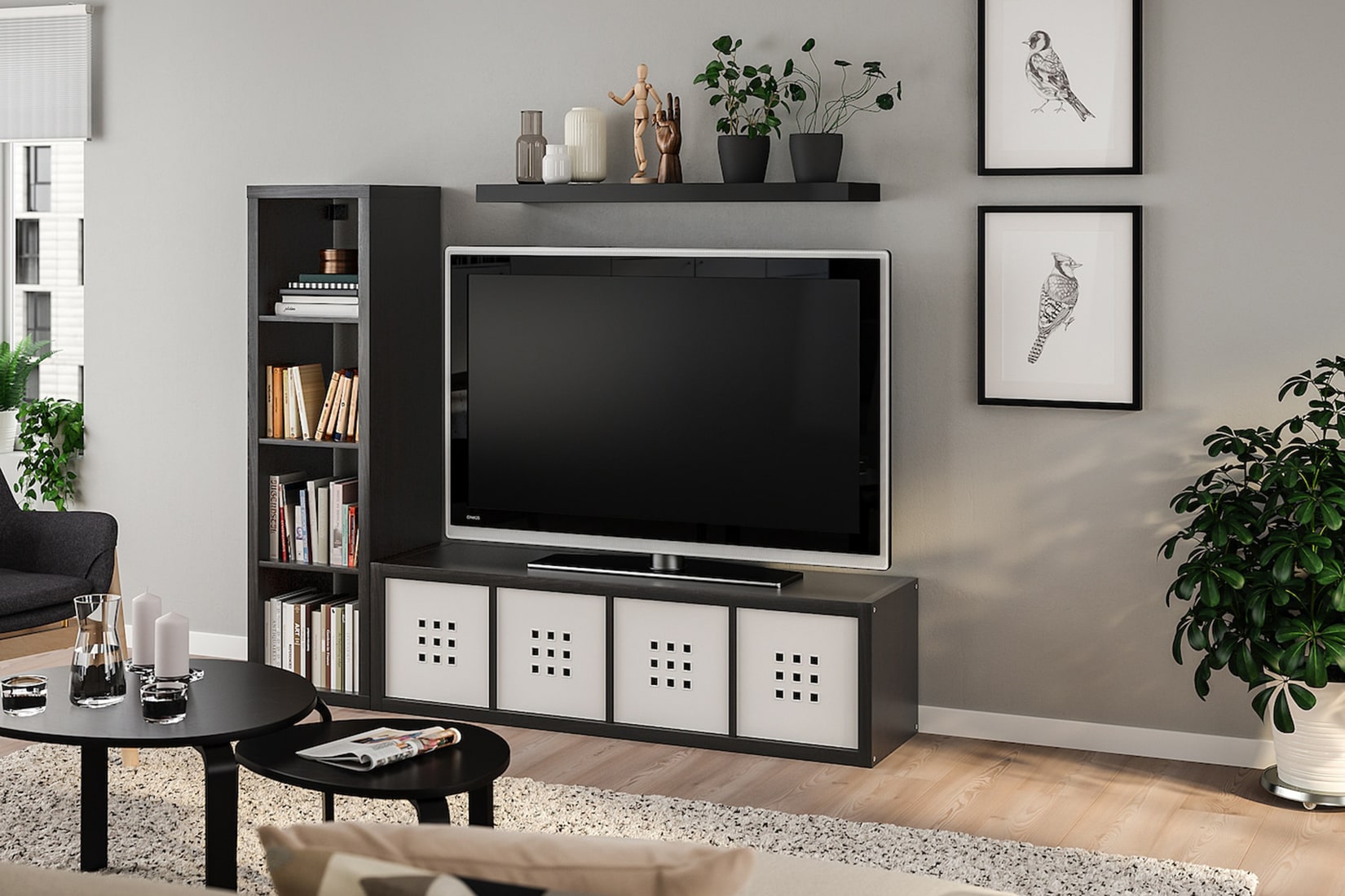 KALLAX гостиная модульная/стеллажи IKEA