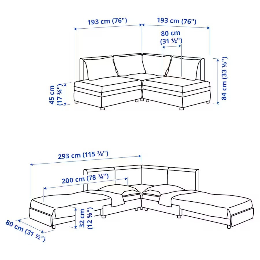 Угловой диван икеа Размеры
