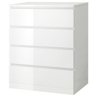 MALM IKEA 504.240.54 Комод 4 ящ. 80x100 см. Белый глянец 