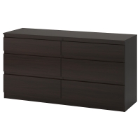 KULLEN IKEA 003.092.35 Комод 6 ящ. 140x72 см. Чёрно-коричневый