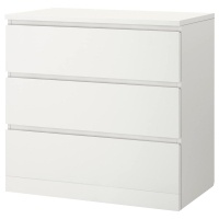 MALM IKEA 204.035.62 Комод с 3 ящиками 80x78 см. Белый