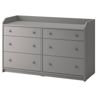 HAUGA IKEA 604.592.36 Комод 6 ящ. 138x84 см. Серый