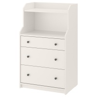 HAUGA IKEA 504.026.41 Комод с 3 ящиками/полкой 70x116 см белый