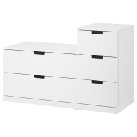 NORDLI Комод с 5 ящиками Белый 120 x 76 см