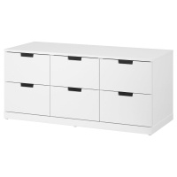 NORDLI Комод с 6 ящиками Белый 120 x 54 см