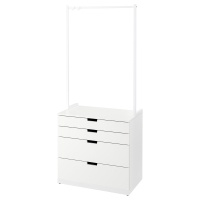 NORDLI Комод с 4 ящиками Белый 80x192 см