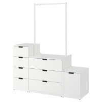 NORDLI Комод с 8 ящиками Белый 160x192 см