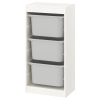 TROFAST Полка с ящиками 793.304.70 белый/серый 46x30x94 см IKEA