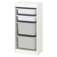 TROFAST IKEA 093.304.64 Стеллаж с ящиками 46x30x94 см белый/бело-серый