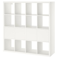 KALLAX Стеллаж с 4 вставками 147x147 см IKEA 192.783.28 Белый