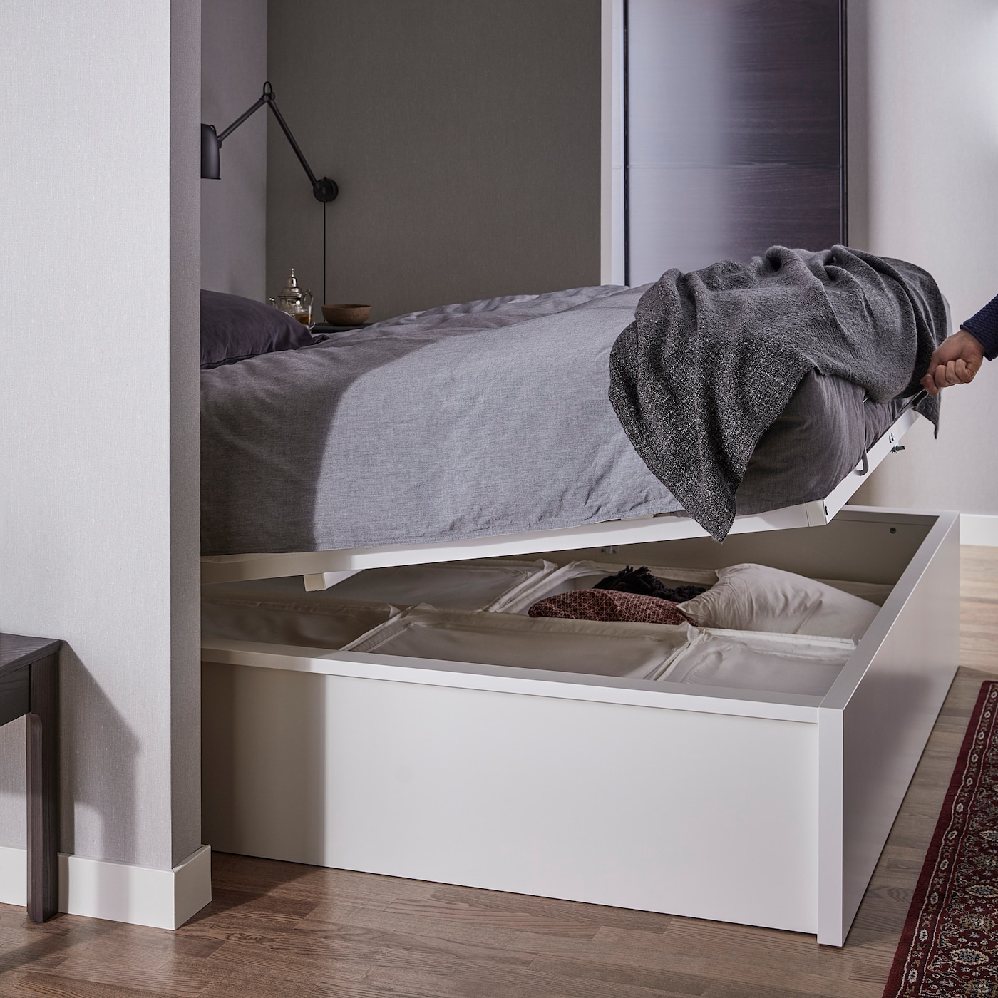 Malm МАЛЬМ кровать с подъемным механизмом белый 160x200 см