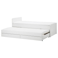 SLAKT Каркас кровати с выдвижной кроватью белый 90x200 см. IKEA