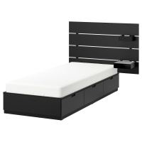 NORDLI Каркас кровати с ящиком подголовник 90x200 см антрацит 