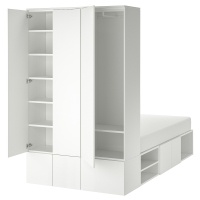 PLATSA Каркас кровати 10-дверный белый 143x244x223 см