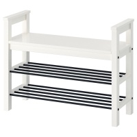 HEMNES IKEA 002.438.00 Скамья с полкой для обуви 85x32x65 см. Белый