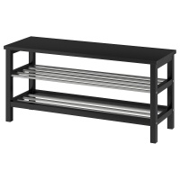 TJUSIG IKEA 501.527.03 Скамья с полками для обуви 108x34x50 см. Чёрный