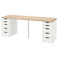 LAGKAPTEN / ALEX IKEA 494.176.53 Письменный стол 200x60 см. Беленый дуб/Белый