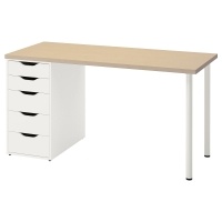 MALSKYTT/ALEX IKEA 794.178.02 Письменный стол 140x60 см береза/белый