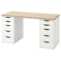 LAGKAPTEN/ALEX IKEA 494.320.26 Письменный стол 140x60 см. Беленый дуб/Белый