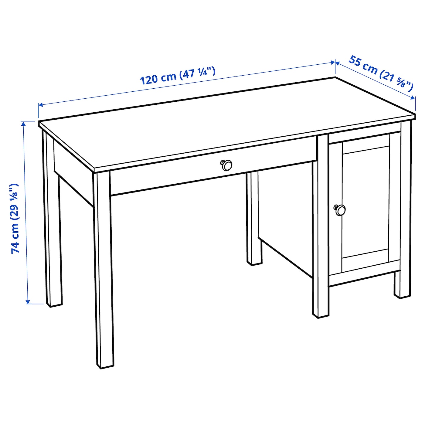 HEMNES IKEA 403.397.92 Стол письменный 120x55 см. коричневый