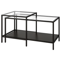 VITTSJO IKEA 802.153.32 Комплект столов 2 шт. 90x50 см.чёрно-коричневый/стекло