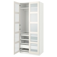 PAX / BERGSBO Витрина 993.291.40 Белый/Матовое стекло 100x60x236 см IKEA