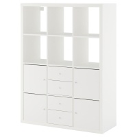 KALLAX Стеллаж с 6 вставками 292.782.62 Белый 112x147 см IKEA