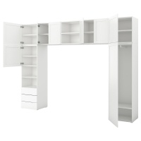 OPPHUS ОПХУС Гардероб/8 дверей+3 ящика, белый/Фоннес Саннидаль 340x42x241 см