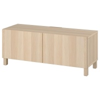 BESTA IKEA 394.196.24 Тумба ТВ 120x42x48 см беленый дуб/Лаппвик/стуббарп беленый дуб