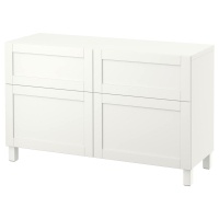 BESTA Комб для хран с дверц/ящ белый 120x42x74 см IKEA