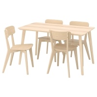 LISABO / LISABO Стол и 4 стула 493.855.29 Шпон ясеня/Ясень 140x78 см. IKEA