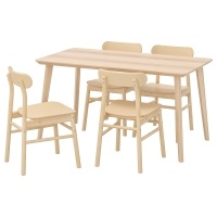 LISABO / RONNINGE Стол и 4 стула 392.971.18 Шпон ясеня/Береза ​​140x78 см. IKEA