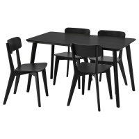 LISABO / LISABO Стол и 4 стула193.855.35 Чёрный 140 x 78 см. IKEA