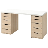 LAGKAPTEN/ALEX IKEA 194.320.04 Письменный стол 140x60 см. Белый/Беленый дуб