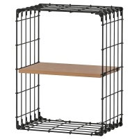 GULLHULT IKEA Полка 30x40 см Чёрный/Сосна с патиной 