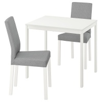 VANGSTA Стол и 2 стула Белый/Светло-Серый 80/120 см IKEA