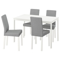 VANGSTA Стол и 4 стула Белый/Светло-Серый 120/180 см IKEA