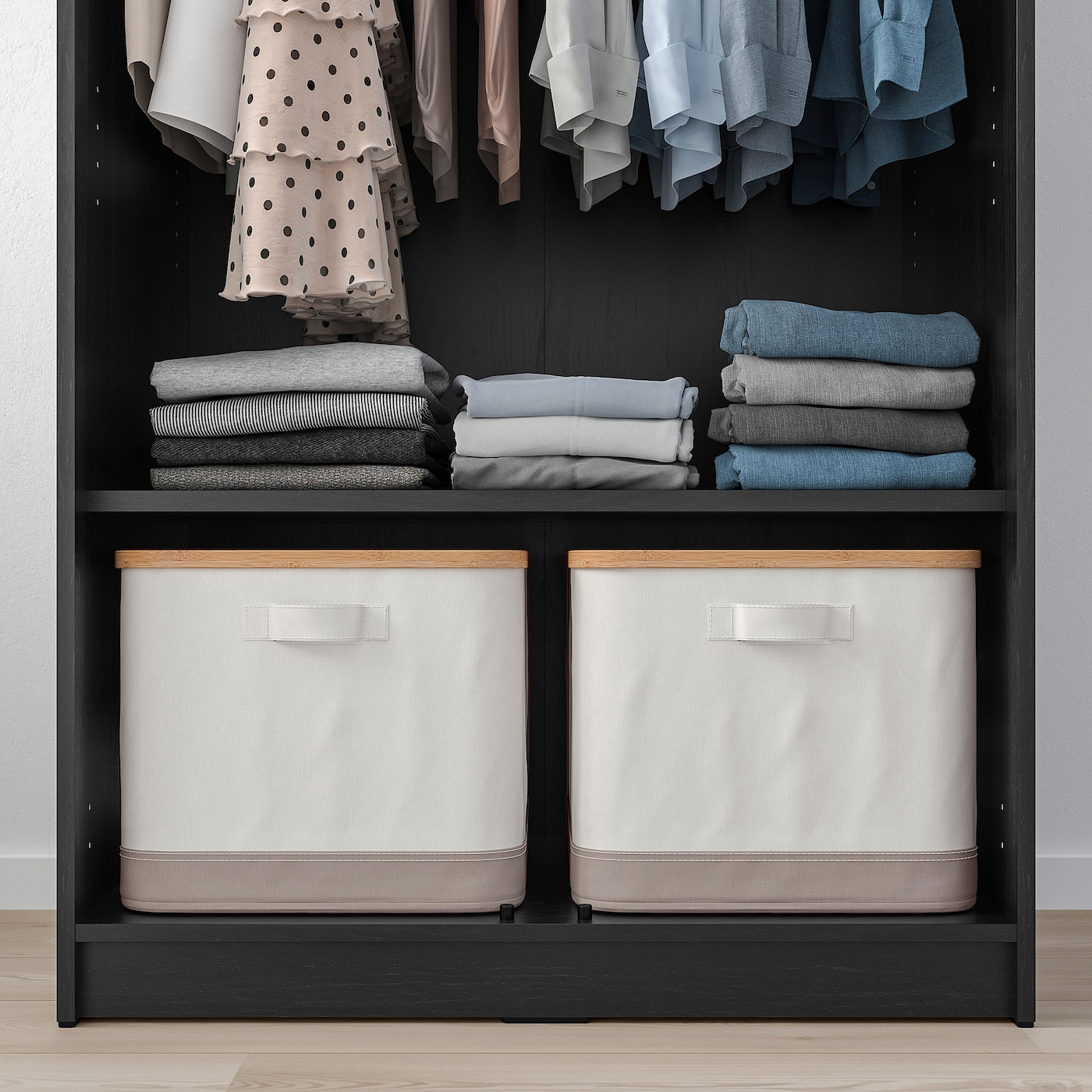Раккестад, гардероб 2-дверный, черно-коричневый. 79x176 см